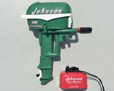 MINIATURE OUTBOARD MOTOR, GREEN '55 JOHNSON SEA HORSE 10 HP, W/MATCHING GAS TANK picture