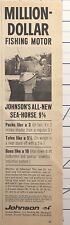 Johnson's Sea-Horse 9½ HP Outboard Motor Waukegan IL Vintage Print Ad 1964 picture