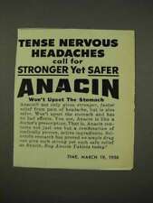 1956 Anacin Tablets Ad - Tense Nervous Headaches picture