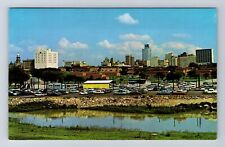Fort Worth TX-Texas, Panoramic Skyline, Trinity River, Antique Vintage Postcard picture