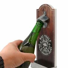 Rustic Wall Mounted Vintage Wooden Bottle Opener with Cap Ideal for Beer Lovers picture