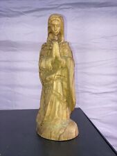 Virgin Mary Hand Carved Wood Statue picture