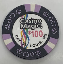 Casino Magic $100 Gaming Chip - Bay St Louis Mississippi MS - 1992 - 2005 picture