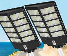 2000W 7000K Commercial Solar Street Light LED Outdoor Dusk to Dawn Lamp 2PACK picture