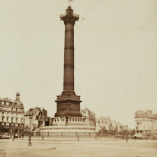 July Column Paris Street Stereoview c1870 French Antique France Photo FR B1726 picture