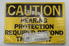 25 Vintage CAUTION Hearing Protection Beyond Factory Safety Sign Caution Warning picture