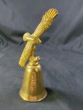 Vintage Brass Gold Flying Eagle Hand Bell Religious Isaiah 40:31 Script Engraved picture