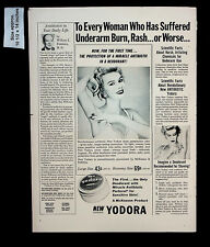 1955 New Yodora Deodorant Sensitive Skin Underarm Burn Vintage Print Ad 33382 picture
