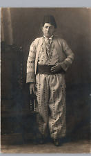 NAPERVILLE ILLINOIS MAN IN COSTUME c1910 real photo postcard rppc il shriners? picture
