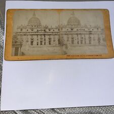 Antique Stereoview Photo: St Peter's Basilica From the Colonnade in Rome Italy picture