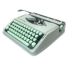 1967 Seafoam Green Hermes Baby Typewriter Working Case Elite Ultra Portable Vtg picture