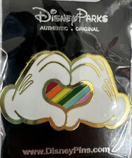 Disney Parks Mickey Mouse Hands Heart Rainbow Metal Pin Official picture