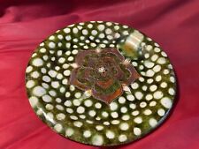 china pottery plate green red flower picture