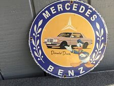 VINTAGE MERCEDED BENZ PORCELAIN ENAMEL METAL CAR ADVERTISING SIGN 12