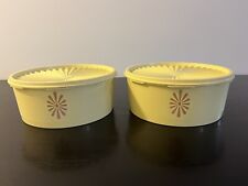 Tupperware Vintage.Yellow Servalier Storage Containers Canister w/ Lids. picture