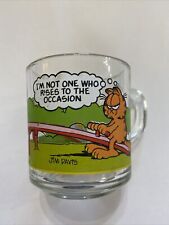 Vintage 1978 -1980 Garfield McDonalds Clear Glass Coffee Mug Cup, Jim Davis 004 picture