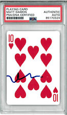 Matt Damon Signed Autograph Slabbed Playing Card PSA DNA Rounders picture