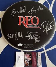 REO Speedwagon complete group autograph autographed signed logo drumhead JSA COA picture