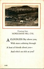 Vtg Postcard 1910s Greetings from Mokelumne Hill Applied Photograph  w Poem picture