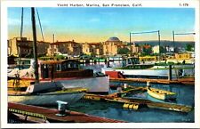 San Fransico California CA Yacht Harbor Marina Boats Dock City View  Postcard picture