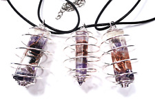 AMETHYST COPPER ORGANITE IN SPIRAL CAGE NECKLACE POSITIVE ORGONE ENERGY AUS MADE picture