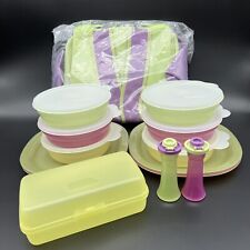 NOS Tupperware Set Bowls Lids Plates Sandwich Keeper Salt & Pepper w/ Cooler Bag picture