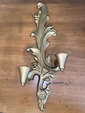 Vintage Arnels Metallic Gold Wall Sconce Two Candle Holder 18” picture