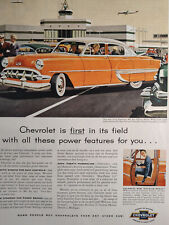1954 Holiday Original Art Ad Advertisement CHEVROLET Bel Air 4 Door Sedan picture