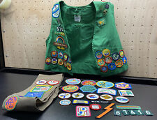 Vintage Girl Scout Vest Patches Sash Lot Cook County Chicago Illinois Troop 578 picture