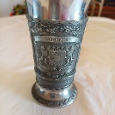 SKS Zinn Pewter cup Goblet Stein Embossed 95% Germany 3 Beautiful Scenes picture