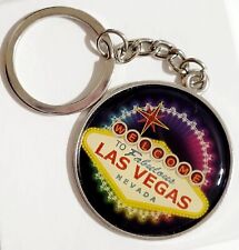 Vintage Fabulous Las Vegas Nevada Welcome Souvenir Key Ring 1 5/8