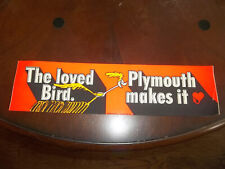 vintage 1970's original plymouth road runner bumper sticker the loved bird nos picture