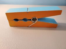 Jumbo  8” Wood Clothespin Paperweight Desk Decor - Picture|Note Holder |Orange/B picture