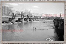 50s CEDAR RAPIDS LINN IOWA RIVER BUILDING BRIDGE VINTAGE USA Photograph 12570 picture