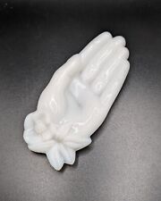 Vintage McKee Milk Glass Victorian Style Hand Jewelry Ring Soap Trinket Dish picture