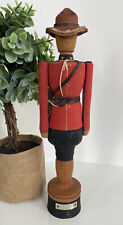 Canadian Soldier Figurine Military Red Black Wooden Decor 9.5”Vintage 1873-1973 picture