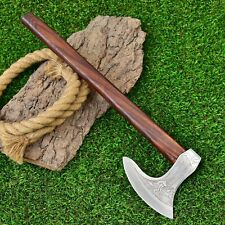 VIKING HAND FORGED 1095 HIGH CARBON STEEL BLADE, TOMAHAWK,HATCHET,COMBAT AXE picture