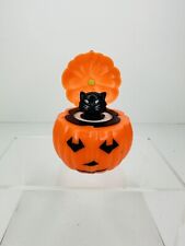 Vintage Fun World Halloween Pumpkin Novelty Pop Up Black Cat Toy Works picture