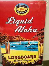 Longboard Island Lager - Liquid Aloha - Kona Brewing Beer metal sign NEW 18