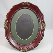 Vintage Victorian Style Oval Picture Frame Red Gold 12x10 Inch w/ Kick Stand picture