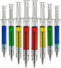 Syringe Pens - (Bulk Pack of 24) Retractable Fun Multi Color Novelty Pen for Nur picture