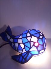stained Glass Whale Night Stand Lamp. Excellent Condition. #3B picture
