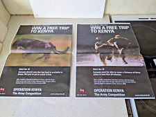 TWO MILITARY ARMY -2000-  RECRUITMENT POSTERS- WIN A FREE TRIP TO KENYA  29 & 45 picture