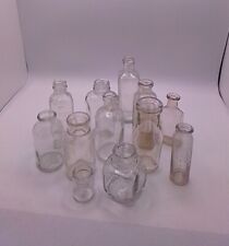 Vintage glass 12 bottles lot, medicine bottles, household chemical... picture