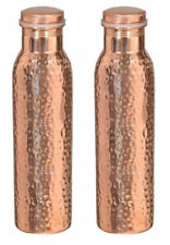 100% Pure Copper Water Bottle For Yoga Ayurveda Health Benefits 950 Ml Hammered picture