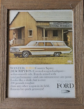 Vintage FORD Print Ad Art Poster Country Squire Car Paneling Framed picture