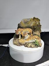 Jungle Frolic Siberian Bengal Tiger Couple By Forest Treeand Rocks  Figurine picture