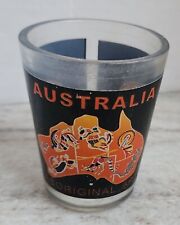 Vintage AUSTRALIA Aboriginal Art 2 oz Weighted Base Shot Glass HTF picture