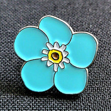 Alzheimer's Awareness Forget Me Not Blue Flower Enamel Lapel Pin Badge Dementia picture