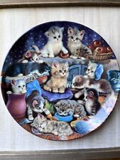 The Bradford Exchange 1997 Frisky Business by Jurgen Scholz Cat Plate 12 Kittens picture
